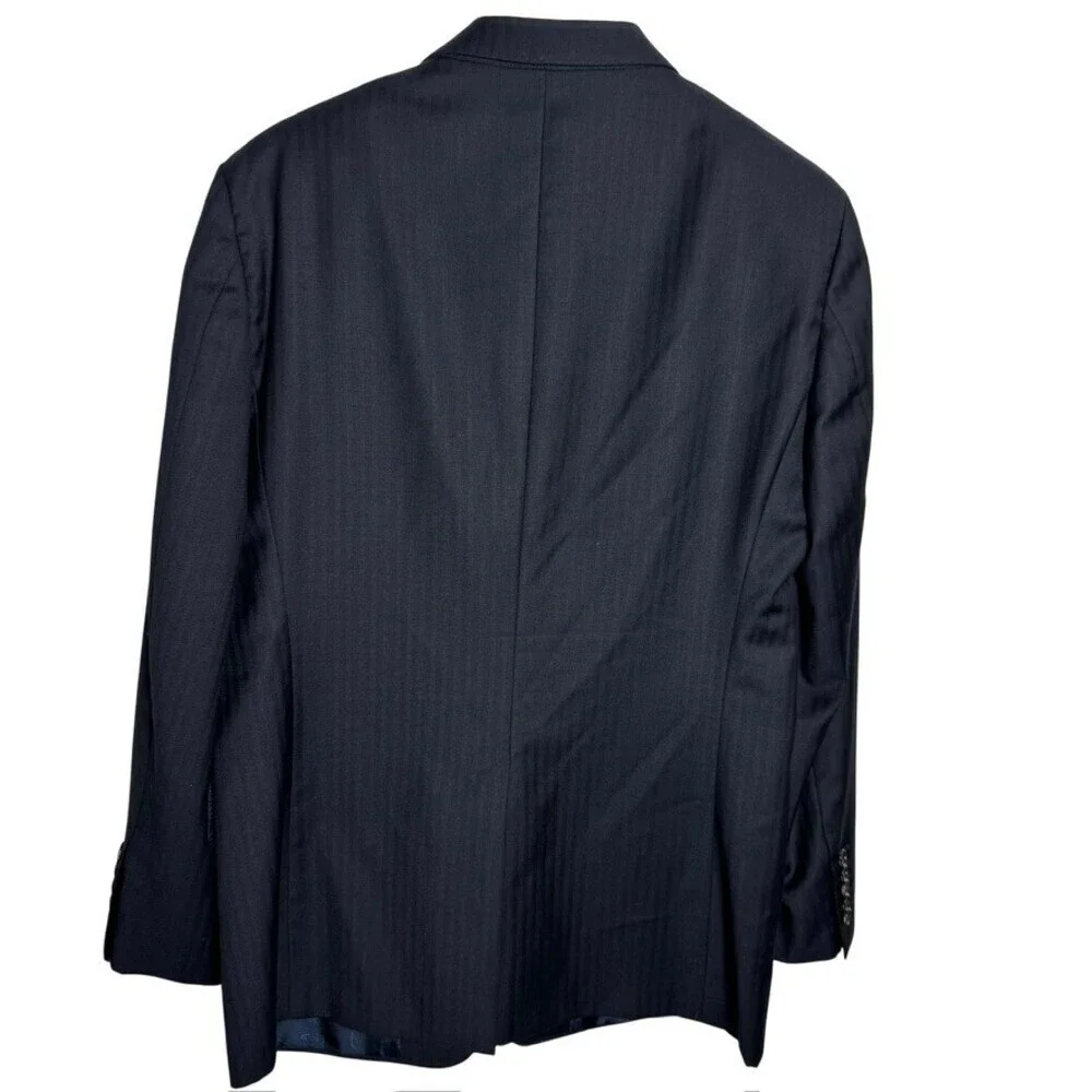 Gucci Mens Black Wool Suit Tom Ford Era Italy Tailored Jacket Pants Size 44R